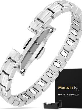 5X Strength Magnetic Bracelet for Women - Stylish Silver EllipseMAX Design